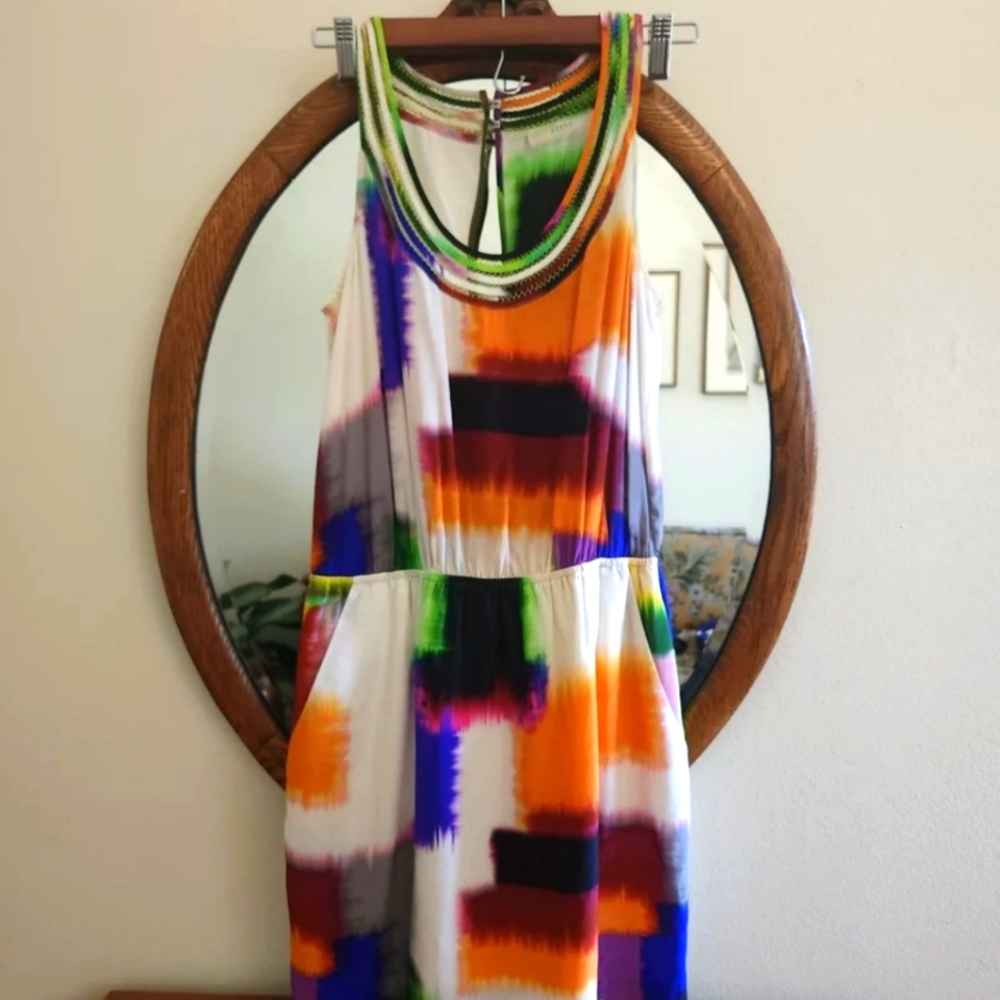 Cluny Watercolored Silk Dress